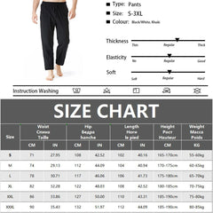 Men's Lightweight Long Pants Summer Solid Color Breathable Loose Trousers Male Elastic Waist Casual Pants Harajuku Trousers
