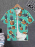 Kids Hawaiian Leaf Print Short Sleeve Beach Shirt