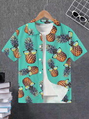 Children's Clothing Hawaiian Shirts for Children Leaf Print Casual Beach Fashion Shirt Outdoor Clothes for Children Short Sleeve