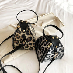 Fashion Women‘S Messenger Bag Creative Coin Purse Pu Leather Bag Trend Print Dumpling Shape Wallet Gift Shoulder Bags