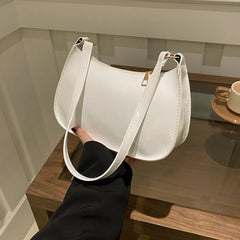 Retro Solid Color PU Leather Shoulder Underarm Bag Women's Fashion Handbags Casual Hobos Purses and Handbag Ladies Hand Bags