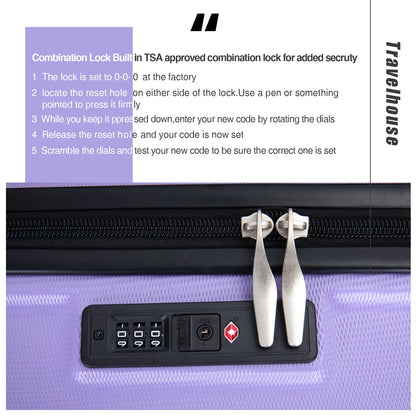 3 Piece Luggage Sets,PC Hardside Suitcase with Expandable,Spinner Wheels, TSA Lock,Carry on Luggage Set