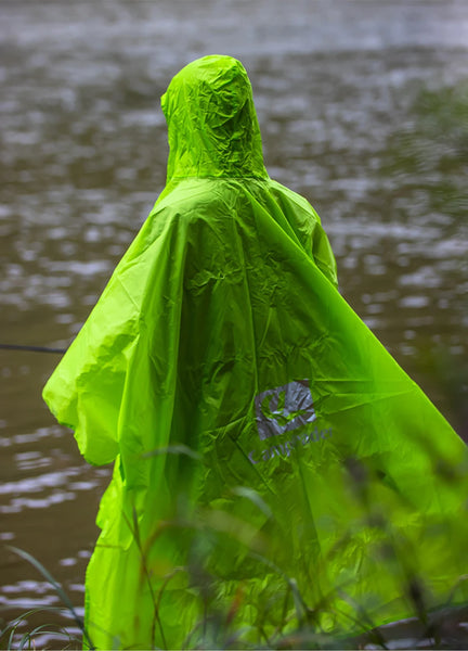 3 In 1 Waterproof Raincoat Lightweight Outdoor Hiking Rain Poncho Rain Jacket Cover Sun Shelter Camping Hiking Cycling Climbing
