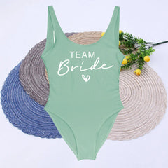 Women Bridal Bathing Suit Team Bride One-Piece Bachelorette Party Shower Hen Party Bridesmaid Swimsuit Girls Wedding Swimwear