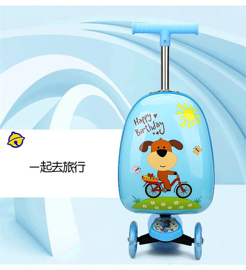 New cute skateboard suitcase scooter children&