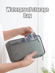 Travel Document Organizer - Waterproof Passport Holder with RFID Blocking, Multi-Card Slots & Zipper Pocket for Airplane/Train