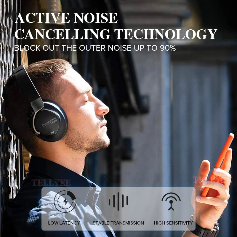 Wireless Bluetooth Noise Cancelling Headphones HiFi Stereo