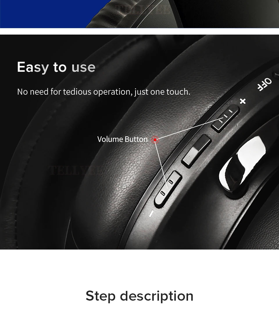 Wireless Bluetooth Noise Cancelling Headphones HiFi Stereo
