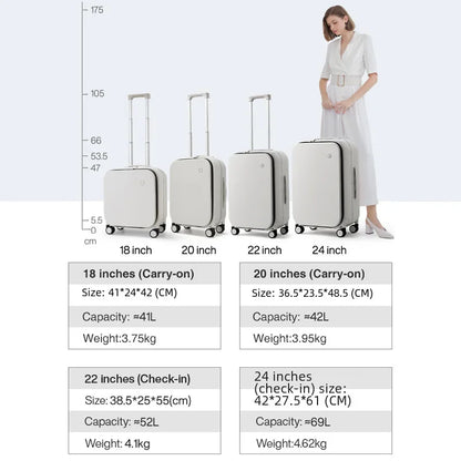 Aluminum Frame Carry On Rolling Luggage Suitcase