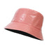 PU Leather Waterproof Hip Hop Bucket Hat for Men Women