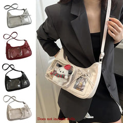 New Transparent Ita Bag School Crossbody Handbag Korean Y2K Pain Shoulder Bag Japanese Designer Preppy Handbag Zippered Bag