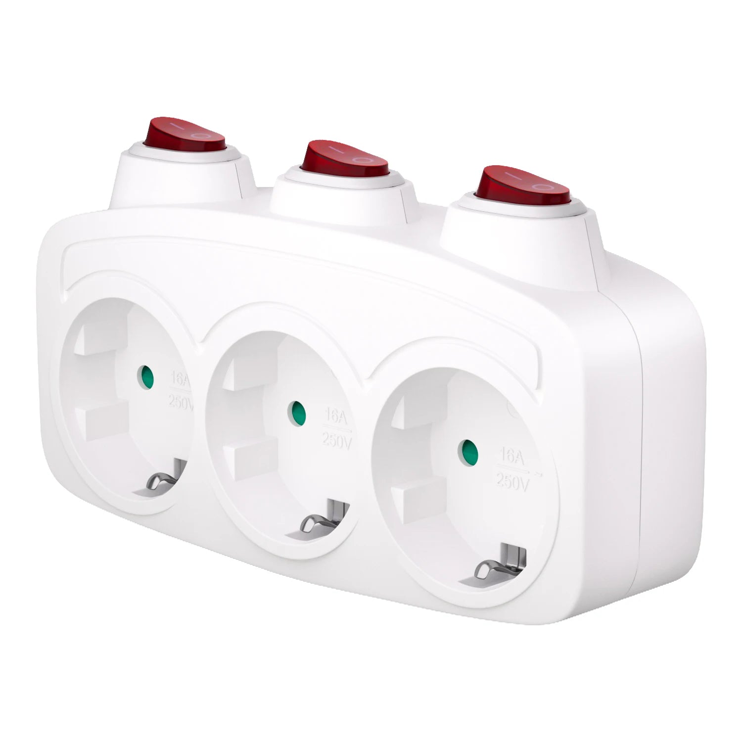 EU Electrical Sockets Extension Outlet With ON/OFF Switch Schuko Germany Standard Mulit Plug Wall Converter Power Adapter