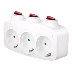 EU Electrical Sockets Extension Outlet With ON/OFF Switch Schuko Germany Standard Mulit Plug Wall Converter Power Adapter