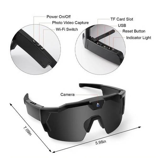 2026 AI Intelligent Glasses For Outdoor Cycling Windproof And Eye Protection Skiing Glasses High-definition Camera Photography