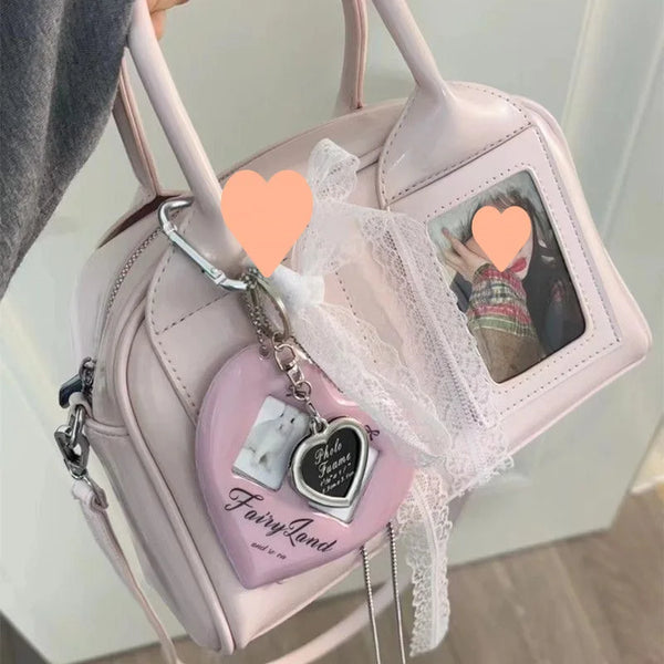 Compact K-pop crossbody bag for petite frames Stylish niche Boston pillow-shaped shoulder bag for women