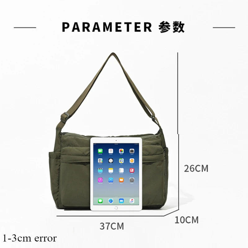 Women Multi Pocket Nylon Messenger Shoulder Bag