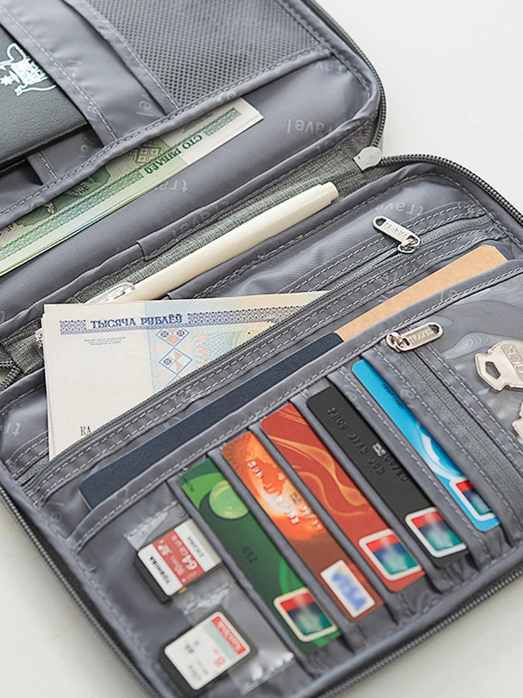 Waterproof RFID Travel Document Organizer Passport Holder