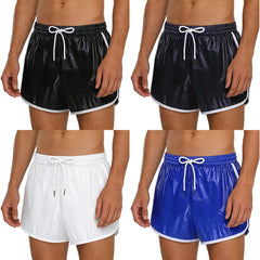 Mens Swimsuit Drawstring Seams Swim Shorts with Pockets Waterpoof Swimming Trunks Shorts Elastic Waistband Swimming Bathing Suit