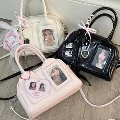Compact K-pop crossbody bag for petite frames Stylish niche Boston pillow-shaped shoulder bag for women