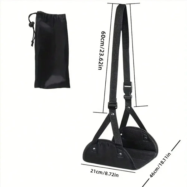 Travel Rest Hanging Footstool with Adjustable Straps Multifunctional Portable Hammock Footrest for Home Office Outdoor Airpalne
