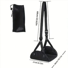 Travel Rest Hanging Footstool with Adjustable Straps Multifunctional Portable Hammock Footrest for Home Office Outdoor Airpalne