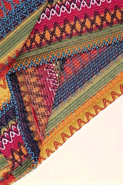 Vacation Tribal Knit Slim Skirt Set Crop Keyhole Halter Neck Top  High Waist Bodycon Slim Skirt Outfits Women's Clothing