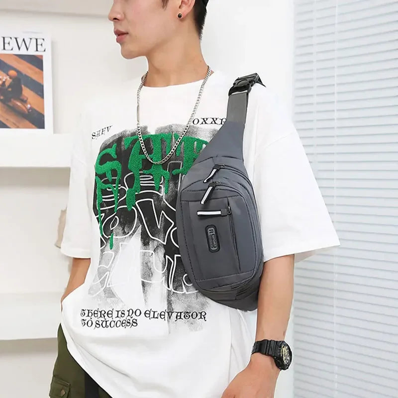 Men Canvas Waist Pack Anti Theft Running Waist Bag