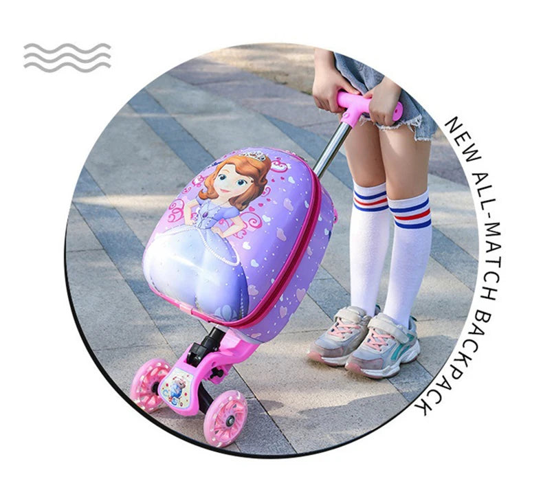 New cute skateboard suitcase scooter children&
