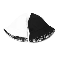 （Summer6）1 Pc Two Side Bucket Hat For Men Women Hip Hop Fisherman Hat Adult Summer Flat Cap