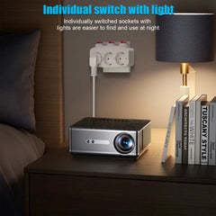 EU Electrical Sockets Extension Outlet With ON/OFF Switch Schuko Germany Standard Mulit Plug Wall Converter Power Adapter