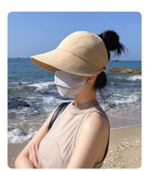 Women Bucket Hats Fashion Sun Protection Hats Creative Face Mask Hook Design Hats New Product Summer Sun Hat Apparel Accessorie