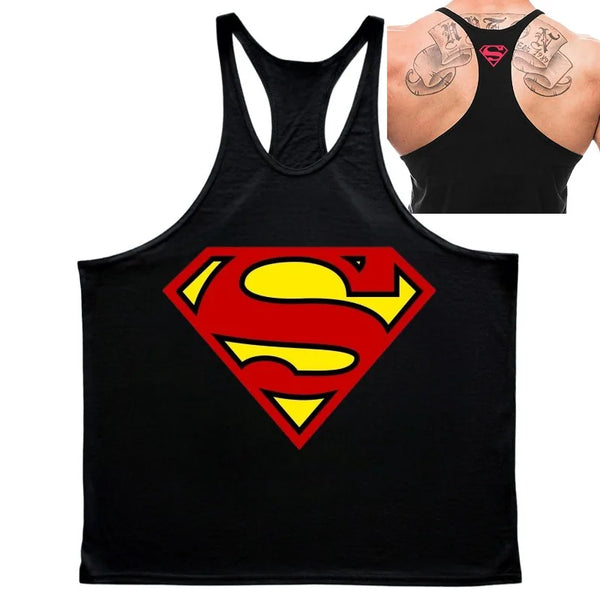 Summer Fashion Trend Fitness Vest Men's Fitness Gym Clothing Fitness Printing Cool Street Shirt Running Casual Comfortable Vest