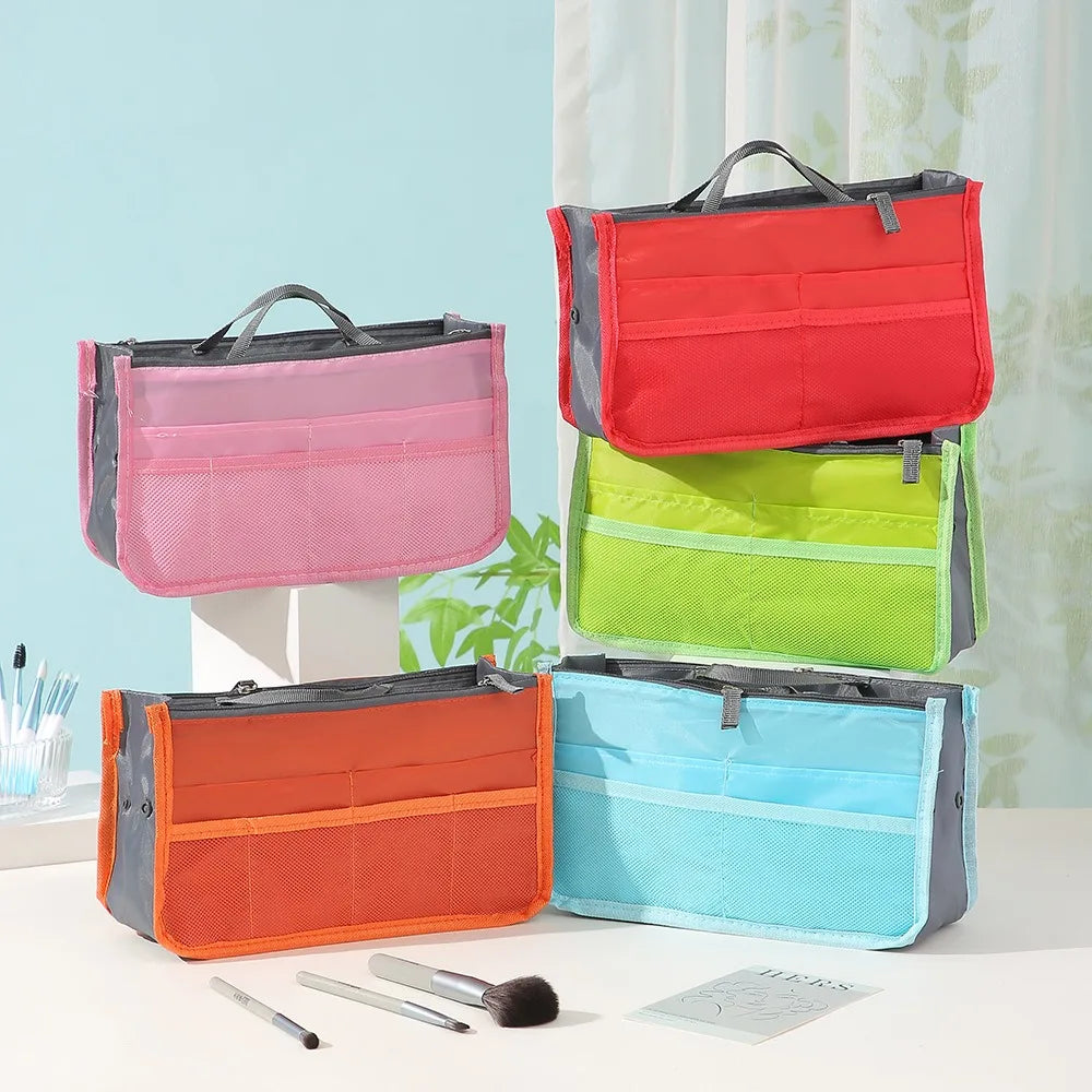 Multi Functional Large Capacity Makeup Bag Portable Double Zipper Toiletries Travel Storage Bag Mommy Bag Multi Pocket Cosmetic