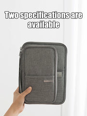 Travel Document Organizer - Waterproof Passport Holder with RFID Blocking, Multi-Card Slots & Zipper Pocket for Airplane/Train