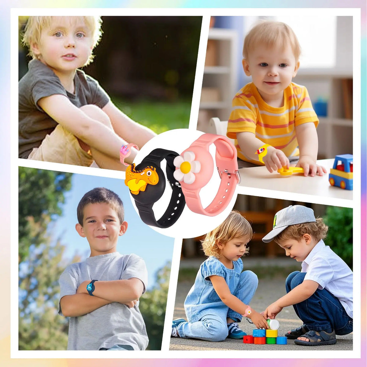 Kids AirTag Bracelet and Necklace Tracker Holder for Safety
