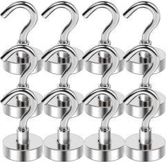 Magnetic Hooks,  Black Magnet Hooks Strong Neodymium Magnets with Hooks, Small Metal Magnetic Hooks for Refrigerator，Locker
