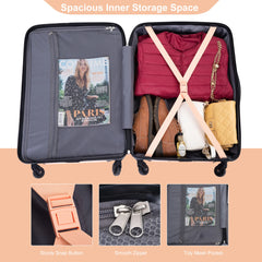 3 Piece Luggage Sets,PC Hardside Suitcase with Expandable,Spinner Wheels, TSA Lock,Carry on Luggage Set