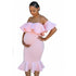 Off Shoulder Maternity Ruffle Pregnancy Dress Women