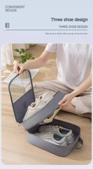Travel Shoe Bag Storage Bag Washed Diagonal Breathable Mesh Multiple Pairs of Shoes Portable Shoe Box for Business Trips