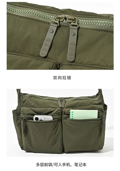 Women Multi Pocket Nylon Messenger Shoulder Bag