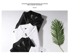 Lightweight Sun Protection Clothing Men's Summer Casual Collar Hollow Breathable Coat Outdoor UV Riding Fishing Skin Windbreaker
