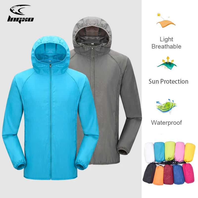 Camping Rain Jacket Waterproof Windbreaker Outdoor Coat