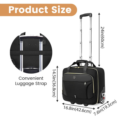 18 Inch Rolling Laptop Briefcase Wheeled Travel Bag
