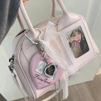 Compact K-pop crossbody bag for petite frames Stylish niche Boston pillow-shaped shoulder bag for women