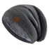 Unisex Fur Lined Winter Beanie Hat Warm Knitted Cap