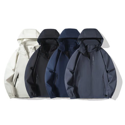 Mens Waterproof Hooded Rain Jacket for Hiking Travel