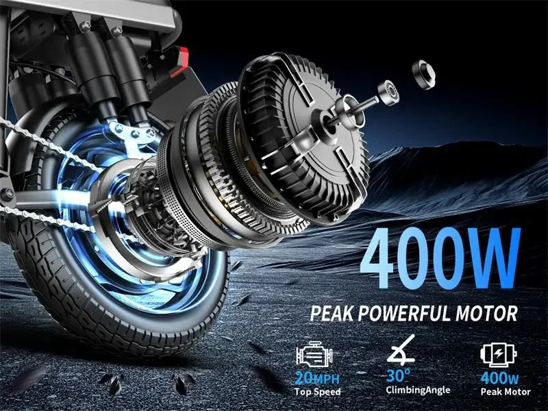 400W Motor 48V 30AH Electric Bike Safe Comfort