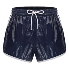 Mens Swimsuit Drawstring Seams Swim Shorts with Pockets Waterpoof Swimming Trunks Shorts Elastic Waistband Swimming Bathing Suit