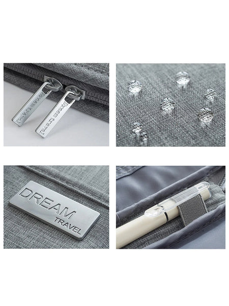 Travel Document Organizer - Waterproof Passport Holder with RFID Blocking, Multi-Card Slots & Zipper Pocket for Airplane/Train