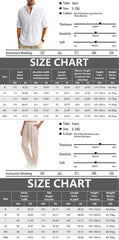 Men's Shirt Pants Suit Summer Breathable Beach Hawaiian Vacation Casual Long Sleeves Set Solid Color Loose Jogging Trousers
